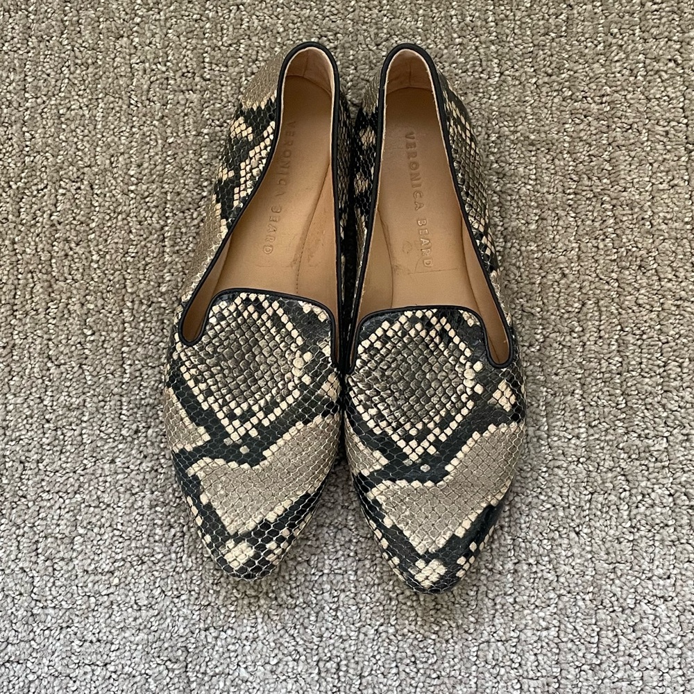 Veronica Beard snakeskin leather flats